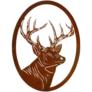 FAIRE - 7055 Decorative Plaques Metal Deer Portrait Wall Art Plaque Made in the USA
